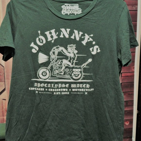 Johnny Cupcakes Other - Johnny CupCakes Biker Crossbow Graphic Funky T~Nice~measurements be…